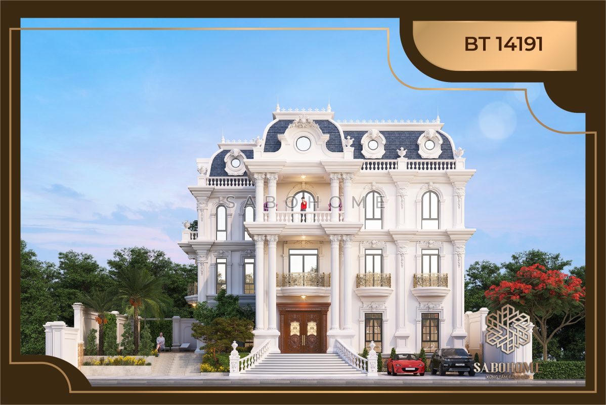 Đẳng cấp biệt thự tân cổ điển 4 tầng mái Mansard - BT14191