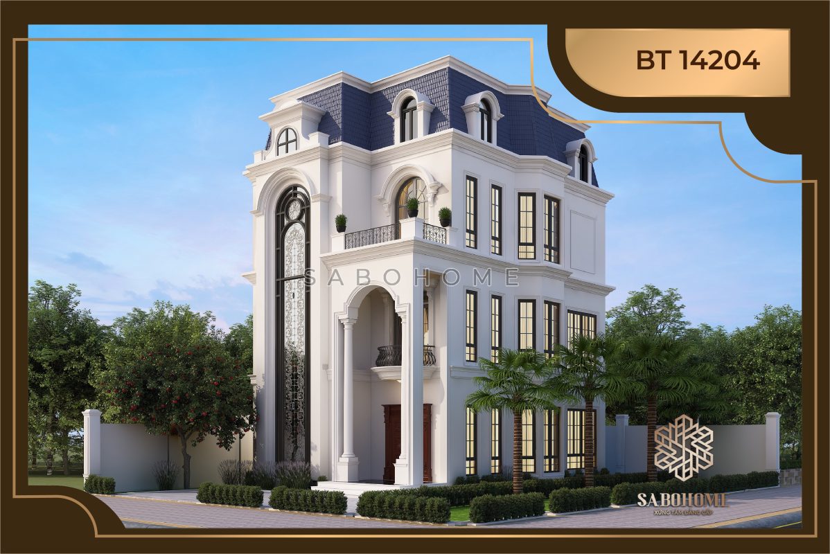 Biệt thự 4 tầng tân cổ điển cầu kỳ tại Vĩnh Phúc - BT14204