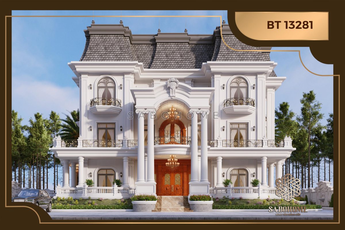 Bên trong biệt thự tân cổ điển 3 tầng mái Mansard có gì? - SABOHOME | BT13281