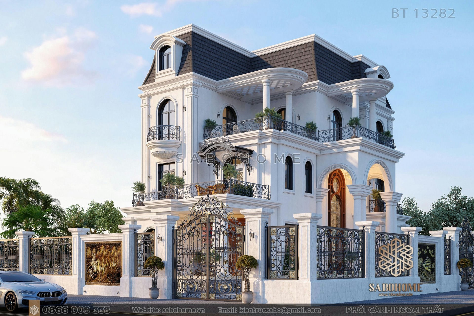 Trầm trồ mẫu biệt thự tân cổ điển 3 tầng thiết kế bởi KTS Kiên - SABOHOME