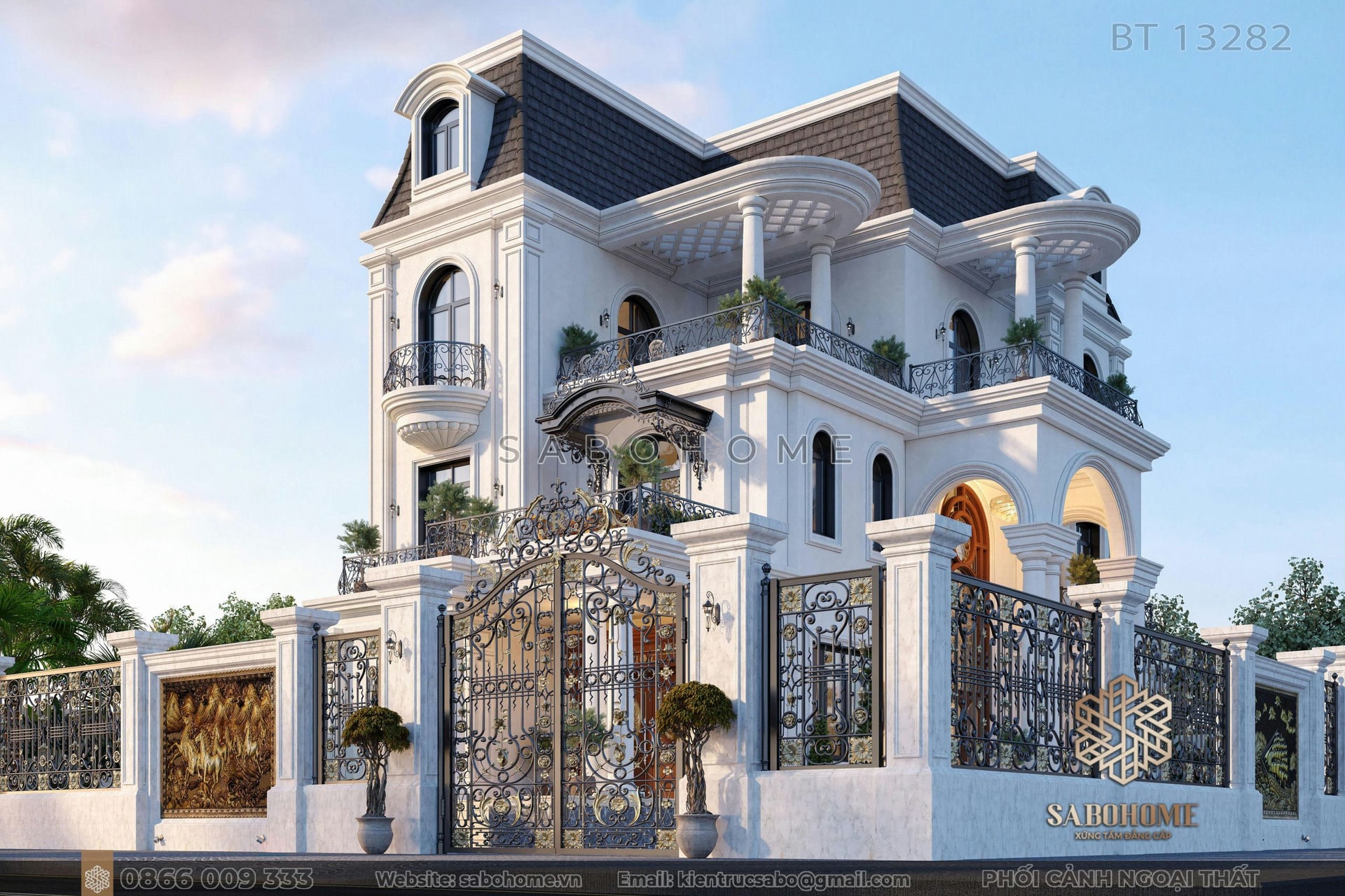 Trầm trồ mẫu biệt thự tân cổ điển 3 tầng thiết kế bởi KTS Kiên - SABOHOME