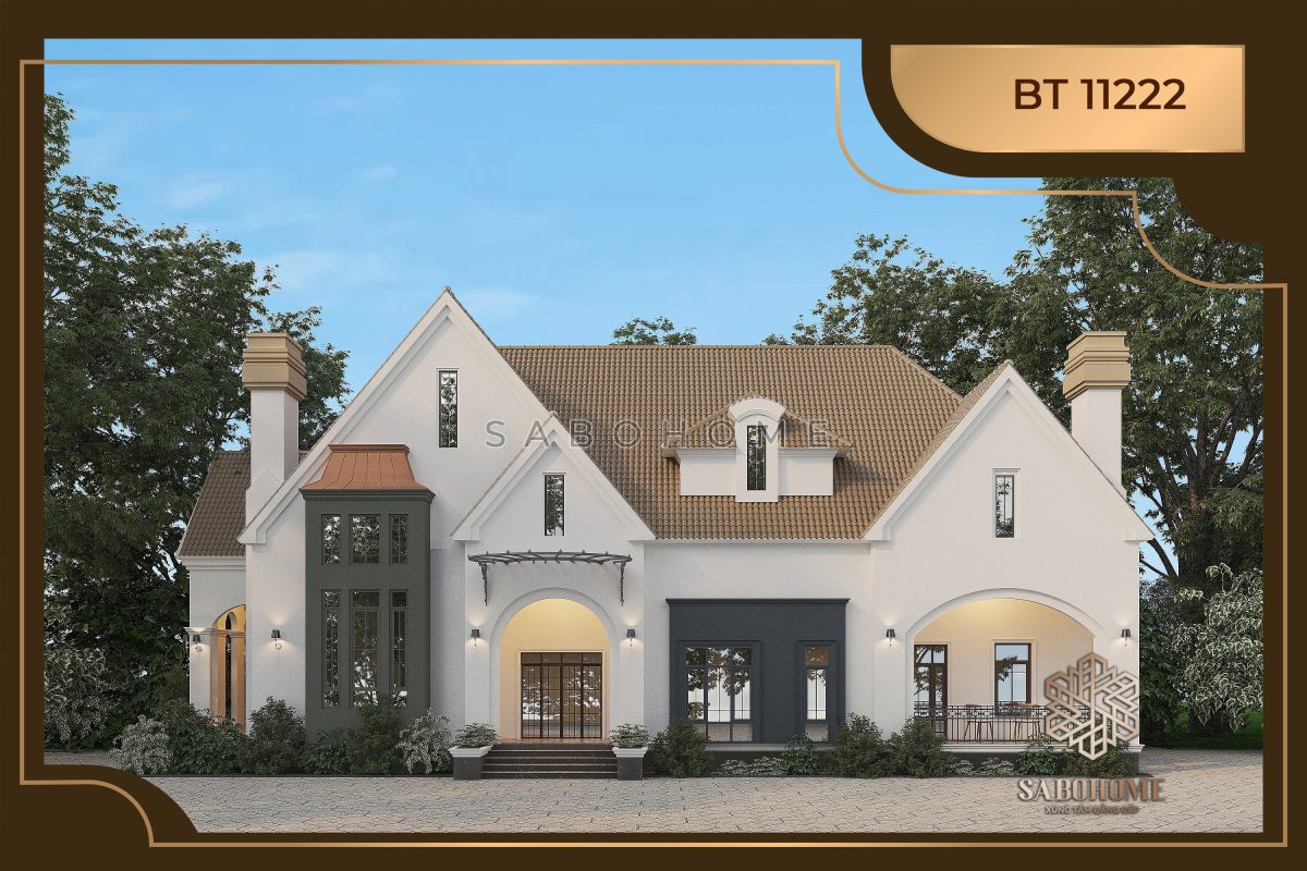 Mẫu thiết kế biệt thự tân cổ điển 1 tầng độc đáo - BT11222