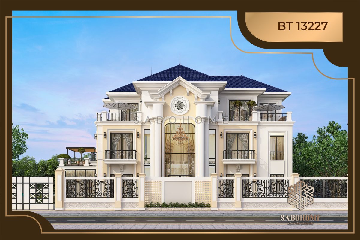 Biệt thự tân cổ điển 3 tầng sân vườn có bể bơi - BT13227