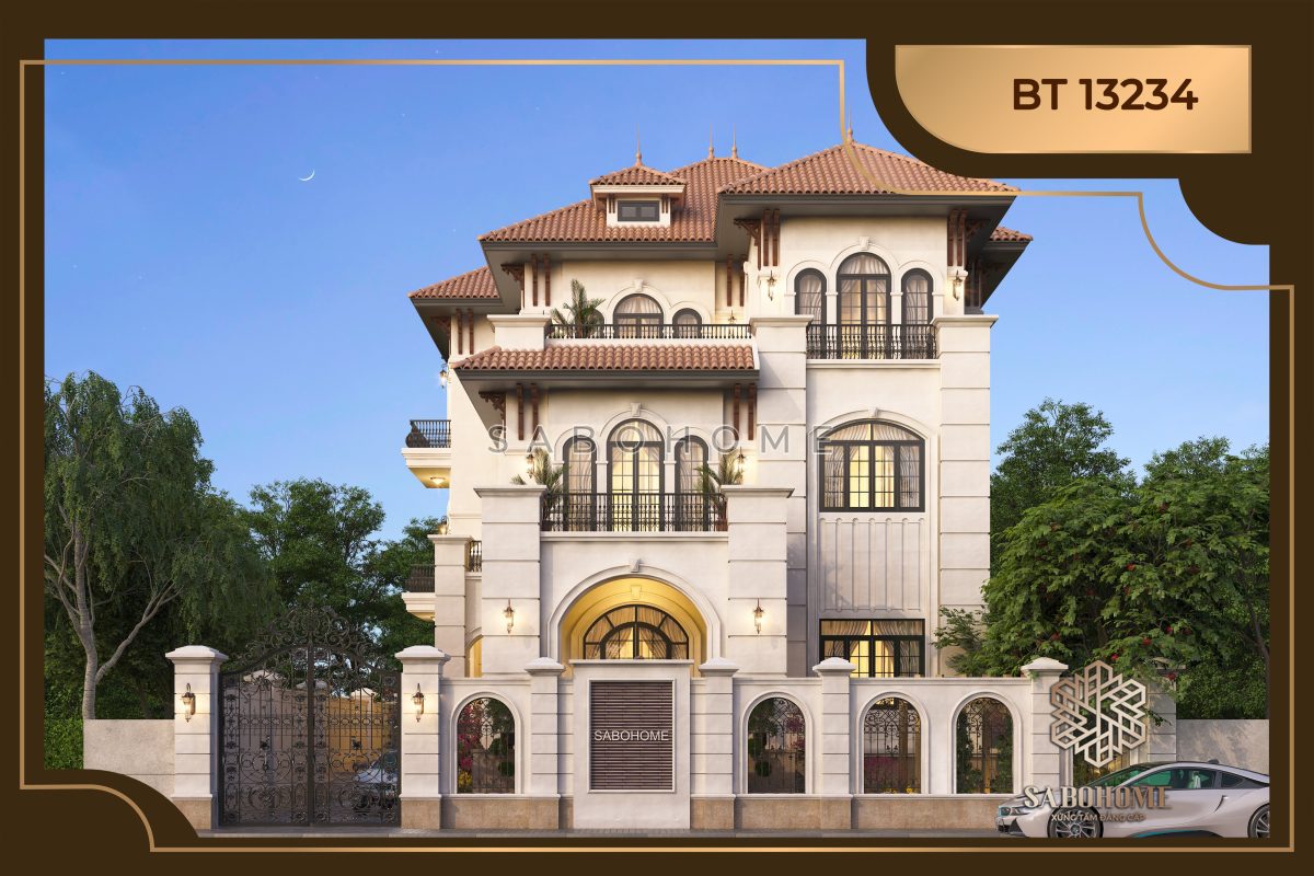 Độc đáo mẫu biệt thự địa trung hải 3 tầng Lào Cai - BT13234