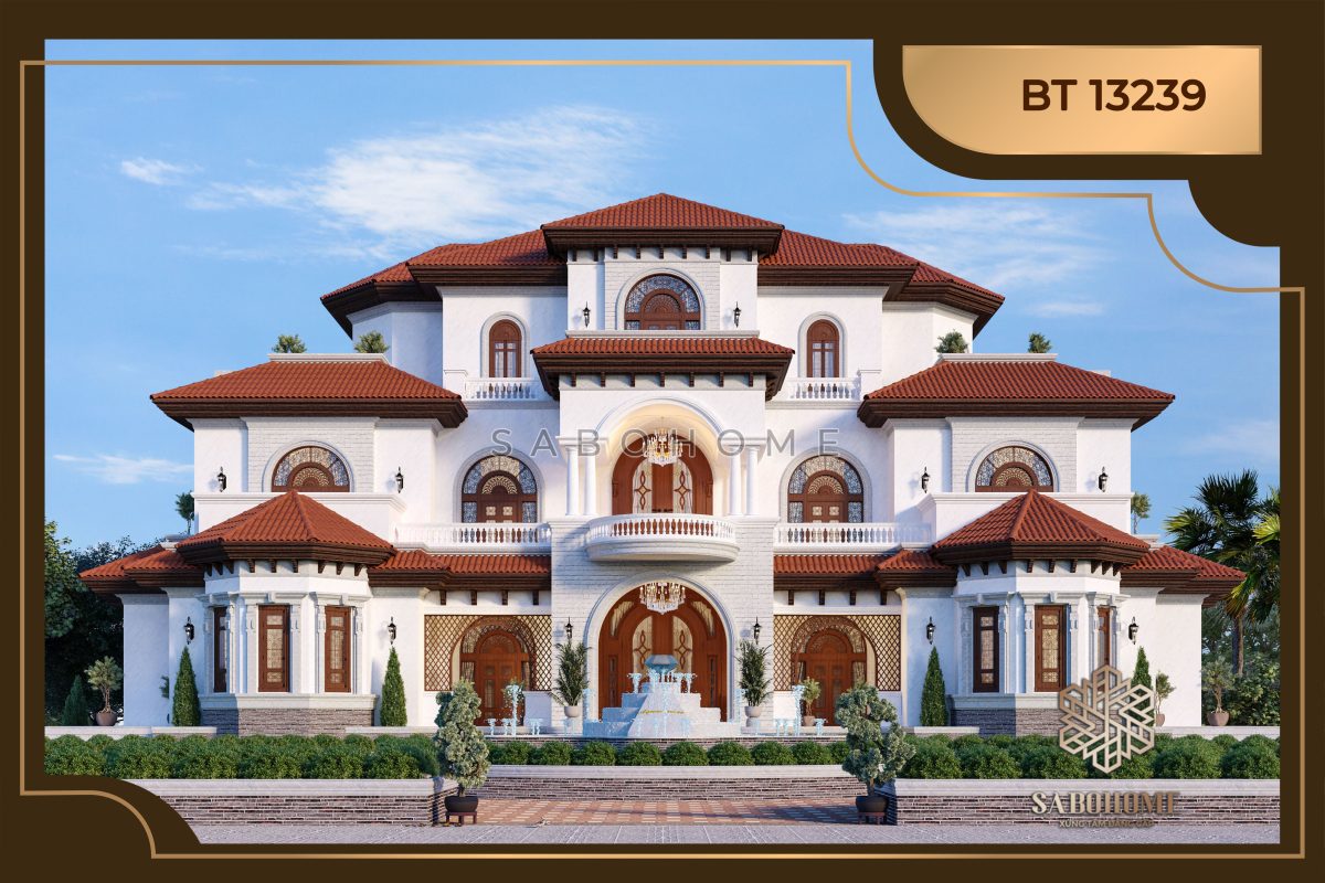 Ấn tượng trước mẫu biệt thự địa trung hải 3 tầng - BT13239