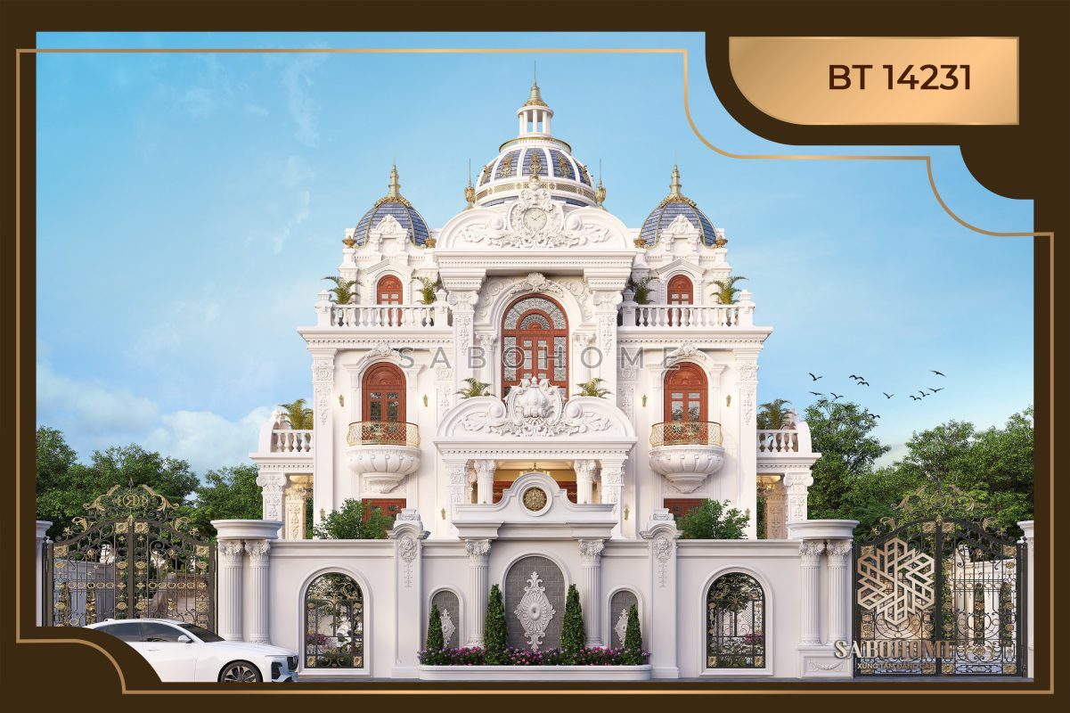 Mẫu thiết kế biệt thự tân cổ điển 4 tầng nguy nga - BT14231