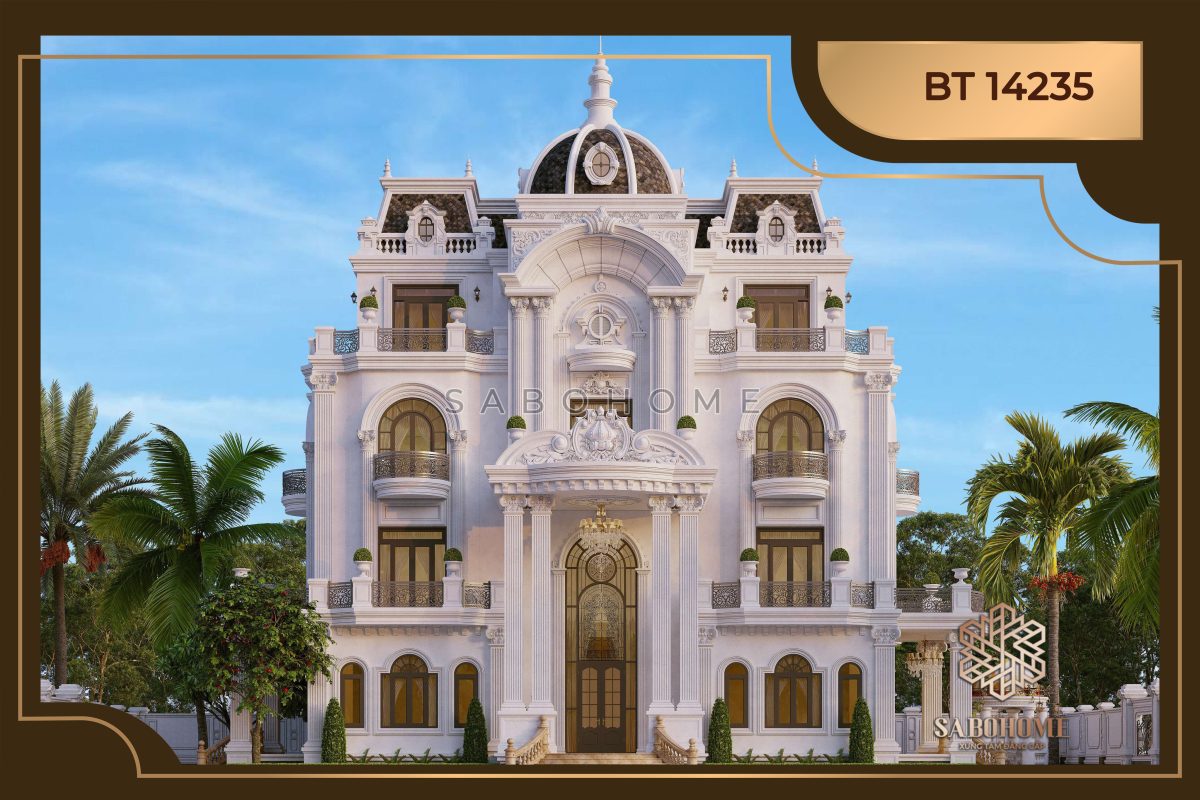 Choáng ngợp trước vẻ đẹp biệt thự 4 tầng tân cổ điển  - BT14235