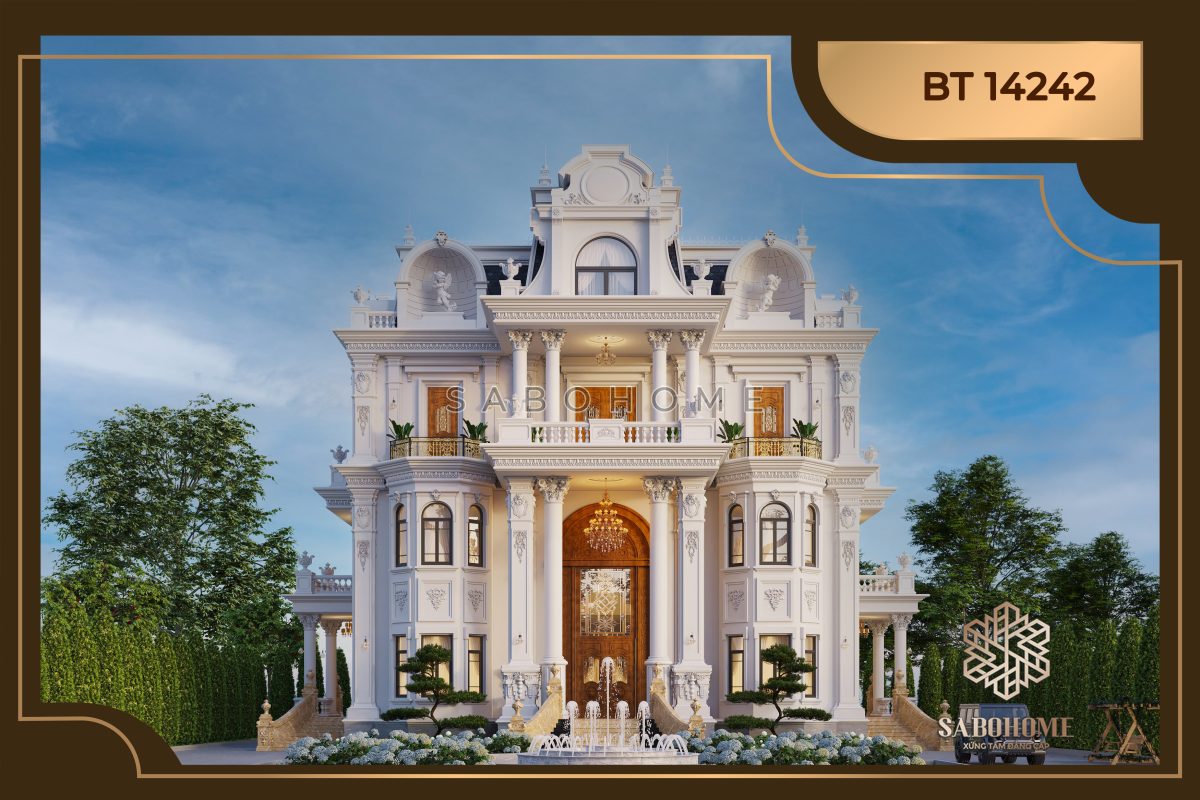 Trầm trồ với biệt thự 4 tầng mái Mansard tân cổ điển - BT14242