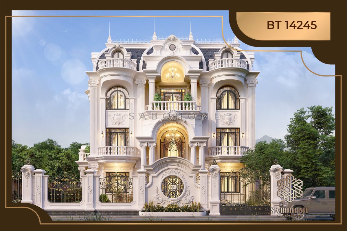 Mẫu biệt thự 4 tầng tân cổ điển dẫn đầu xu hướng - BT14245