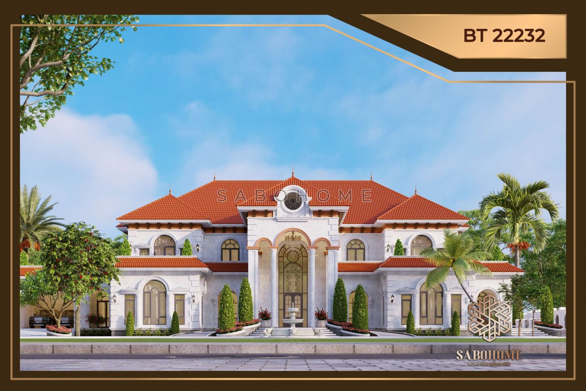 Khám phá mẫu biệt thự 2 tầng địa trung hải hợp xu hướng - BT22232