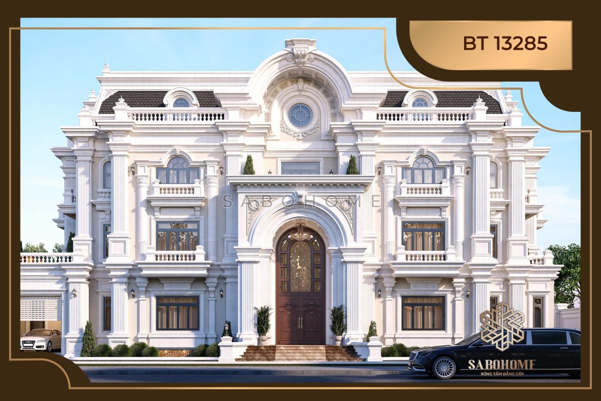 Gợi ý mẫu biệt thự tân 3 tầng tân cổ điển mới nhất 2023 do SABOHOME thực hiện - BT13285