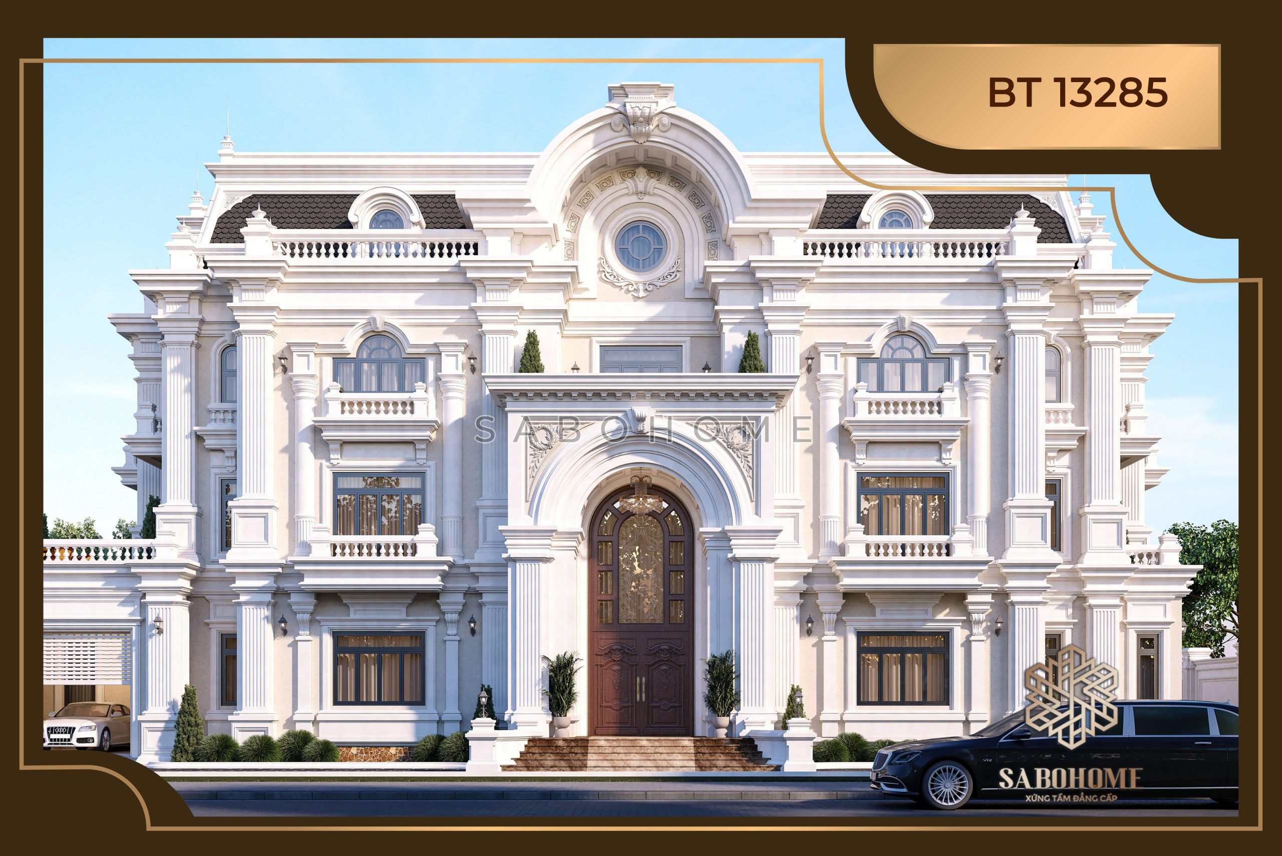 Biệt thự 3 tầng tân cổ điển độc đáo - BT13285