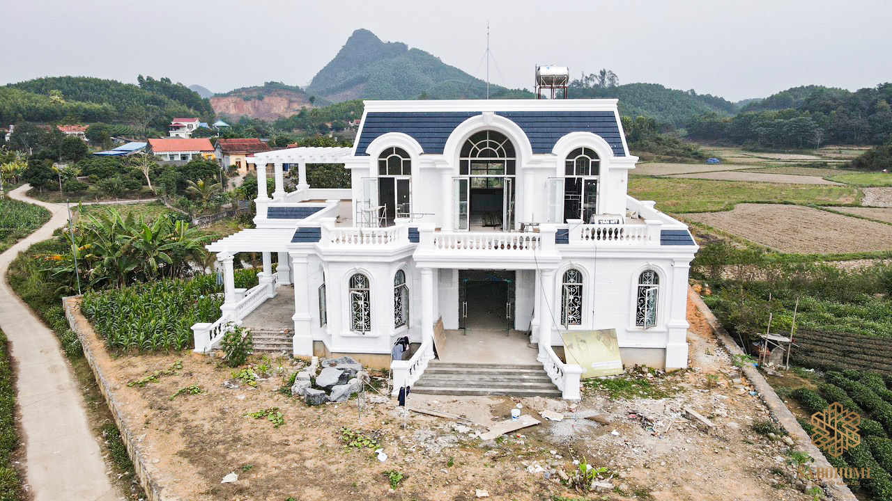 Cập nhật tiến độ thi công biệt thự tân cổ 2 tầng ở Thái Nguyên