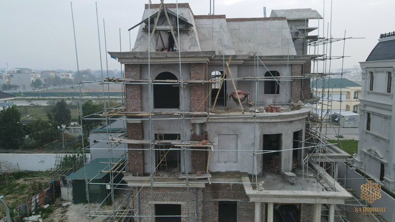 [Cập nhật tiến độ thi công xây thô biệt thự tân cổ điển tại Thanh Hóa - BT13140]
